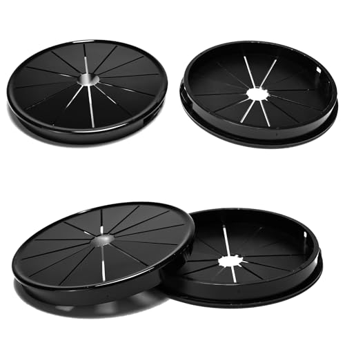 4 Pcs Cable Grommet, Snap Bushing 4" (100 mm) Mounting Diameter, Flexible Petal-Shaped Buckle Round Nylon Desk Grommet for Wires Through Countertop Cord Organizer and Protection, Black - style: 4" -RSB 4PCS