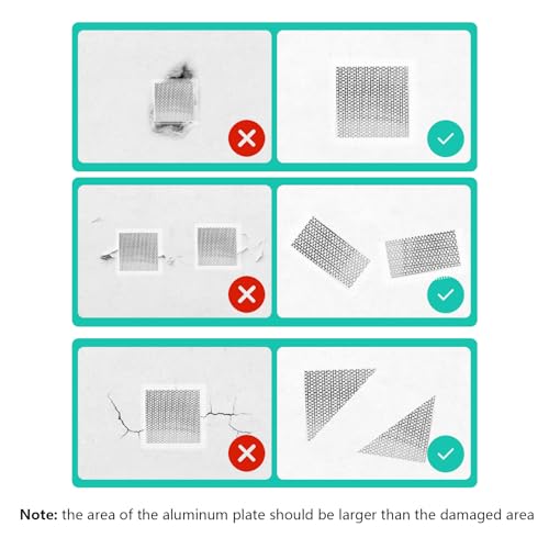 Drywall Repair Kit, 10Inch Drywall Patch Kit Self Adhesive Aluminum Plasterboard Wall Patches Quick Fix Plaster Wall with Scraper for Plaster Roof Drywall Crack Repair (8Pcs Kit)