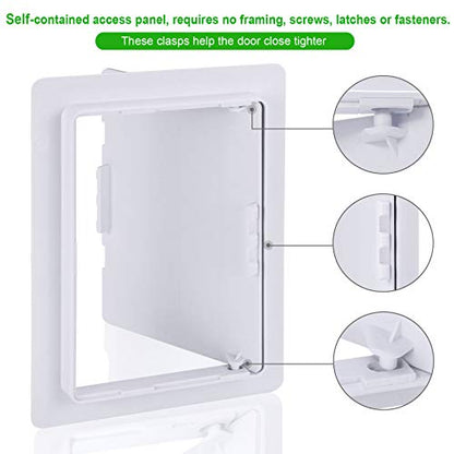Plumbing Access Panel for Drywall 6 x 9 Inch Plastic Access Door Removable Wall Access Panel Ceiling Reinforced Hinged Durable White - size: 6 x 9 Inch