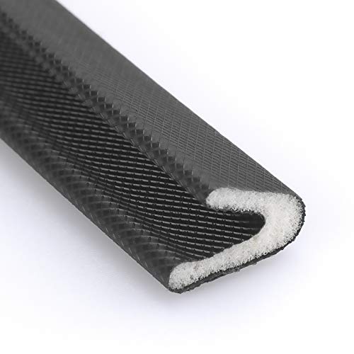 Weather Stripping for Door/Windows X 18 Feet Long, V Shape Adhesive Weather Strip Door Frame/Windows Frame Seal PU Foam Strip Weather Seal Door Insulation Anti Collision Soundproof (Black)