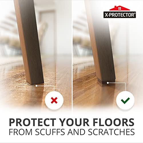 24 Heavy-Duty Felt Furniture Pads 1” 1/4” Thick X-Protector! Square Felt Pads for Furniture Feet - The Best Felt Floor Protectors for Furniture to Prevent Scratches. Protect Your Hard Floor! (Brown) - size: 1 Inch 24 Pcs Square Brown