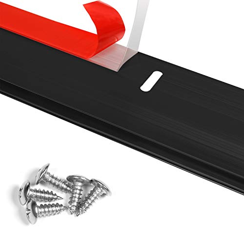 Metal Door Draft Stopper, 43.5 Inch Under Door Sweep Bottom Blocker Seal Strip, Aluminium Sweeps Anti Mouse Bite, Black - color: Black