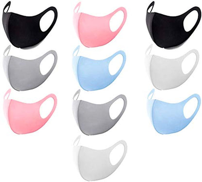 10PCS Kids Colorful Face Mask Covers with Elastic Ear Loop Cover Full Face Anti-Dust, Unisex, Washable, Breathable, and Reusable (Kids Colorful) - style: Kids Colorful