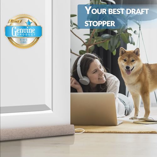 SYIPO Triangle Door Draft Stopper，35.4" Weighted Under Door Draft Blocker Bottom Door Seal Noise & Air，Interior Sound Proof Door Snake Draft Insulation Stopper | Warm in Winter & Cool in Summer，Gray