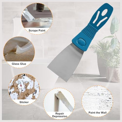 Silicone Caulking Tool Kit, Caulk Remover Tool, Putty Knife Scraper, 3 Glass Glue Corner Scrapers, Grout Removal Tool with Stainless Steel Head for Kitchen Bathroom and Window - style: Caulk Remover Tool