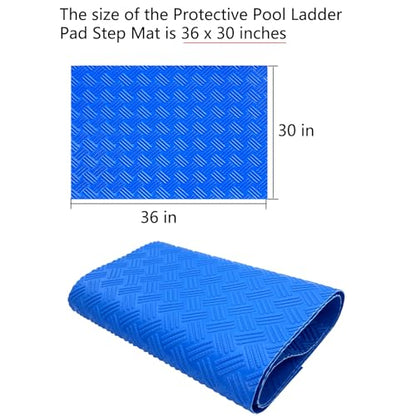 Swimming Pool Ladder Mat - Protective Pool Ladder Pad Step Mat with Non-Slip Texture, Blue Medium Pool Step Mat, Pool Liner Protection Mat (30 X 36 inch) - size: 36 X 30 inch