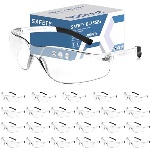 24 Pack Bulk Safety Glasses Clear Lens ANSI Z87.1 Safety Glasses for Women Men Eye Protection Glasses with Scratch and Impact Resistant for Construction and Laboratory - color: 118-24pc Clear