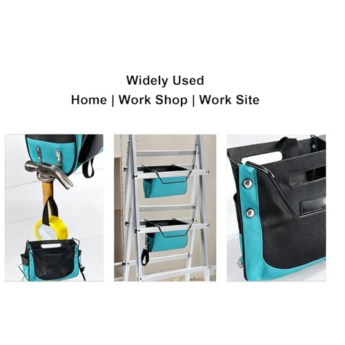 Ladder Tool Holder, Folding Oxford Cloth Ladder Bag, Portable Heavy Duty Bag Organizer Accessories, 44.09lb Capacity Compact Repair Work Tool Organizers, 26x18x20cm