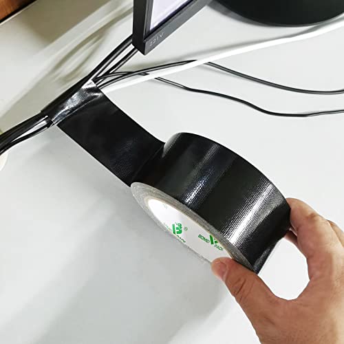 2 Pack Duct Tape Heavy Duty,9 Mil Thickness,1.5 Inches x 30 Yards,Strong Industrial Strength,Flexible,No Residue,Waterproof and Tear by Hand,Multi-Use for Indoor & Outdoor Repairs(Black) (Black) - color: Black