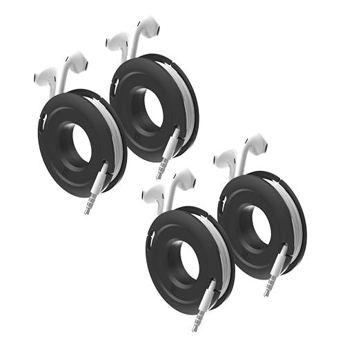 Side Winder Mini and Max Headphone, Earbud and Charging Cable Winder and Organizer Perfect for Wrapping Earbuds and Cords for Travel and Organization 4-Pack (Black, Mini) - color: Black, size: Mini