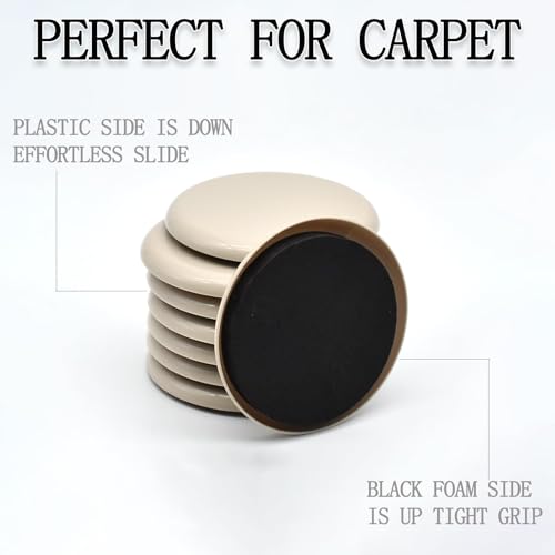 Furniture Sliders, Furniture Sliders Pads for Hardwood Floors, Chair Legs Floors Protectors, Reusable Round Glides Glider, Heavy Duty Furniture Movers Sliders (8 Pcs, 3 1/2inch，Coffee) - size: 3 1/2" Round-8 Pack Coffee
