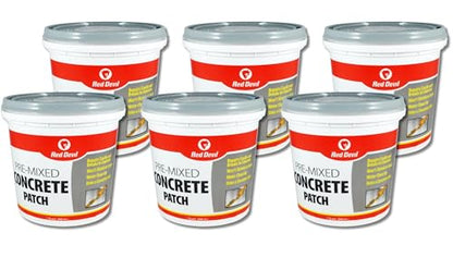 Red Devil 0644 Pre-Mixed Concrete Patch, 1 Quart, Pack of 6, Gray, 6 Pack, Made in USA - size: 1 Quart, style: 6 - Pack