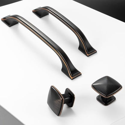 Oil Rubbed Bronze Cabinet Knobs Bronze Drawer Knobs, 10 Pack 1-1/4 Inch, 1990 Square Single Hole Cabinet Pulls for Kitchen Cabinets Drawers Bedroom Dresser Cupboard Bathroom Vanity - color: Oil Rubbed Bronze, size: 1-1/4 Inches, style: 10 Pack Square Knob
