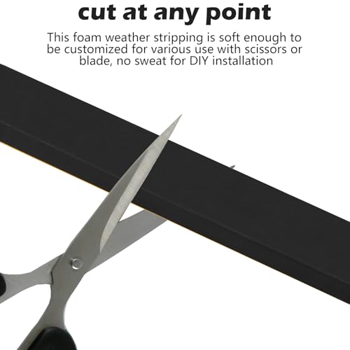 ToLanbbt Black Door Window Weather Stripping Self Adhesive Foam Tape High Density Foam Sealing Strip Window Insulation Weatherproof Gasket Tape 1" Wide X 1/4" Thick, 16.5 Ft X 2 Rolls, Total 33 Feet - color: Black, size: 1 In x 1/4 In x 33Ft