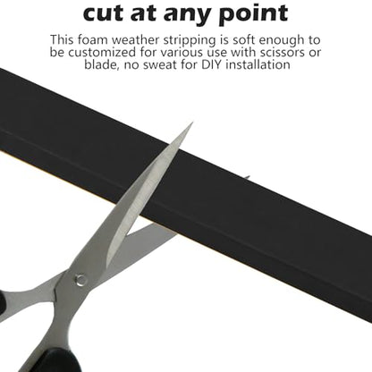 ToLanbbt Black Door Window Weather Stripping Self Adhesive Foam Tape High Density Foam Sealing Strip Window Insulation Weatherproof Gasket Tape 1" Wide X 1/4" Thick, 16.5 Ft X 2 Rolls, Total 33 Feet - color: Black, size: 1 In x 1/4 In x 33Ft