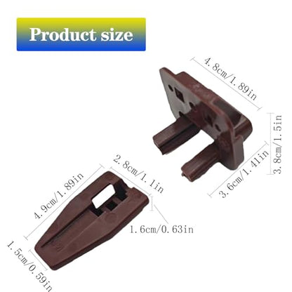 10 sets for kenlin Drawer Slide Track Guide Glide - Replacement Parts for Dressers and Nightstands - Bottom Mount - Brown (10) - size: 10
