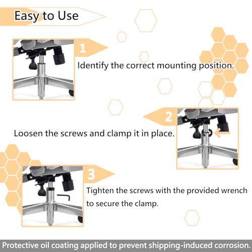 Jayen Steel Office Chair Sagging Fix Clamp - Heavy Duty Height-Lock Bracket for Failed Gas Cylinder, Prevents Chair Sinking (No Replacement Needed) - 2 Pack