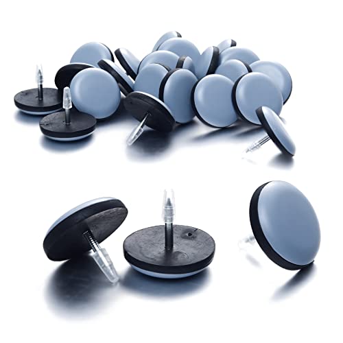 Furniture Glides Sliders-Furnigear PTFE (Teflon) Chair Leg Movers Sliders for Carpet and Hardwood Surface - Move Your Furniture Easily & Safely - Best Floor Protector (1-1/4", 24pack) - color: Grayish Blue, size: 1-1/4"-24pack