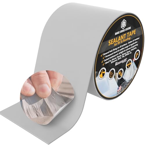 HSS Sealant Tape with MicroSealant - Waterproof Commercial Roofing Tape for Roof and RV Repair - UV- & Weatherproof - Grey - 2 inch x 25 ft. - color: Gray, size: 2" X 25'