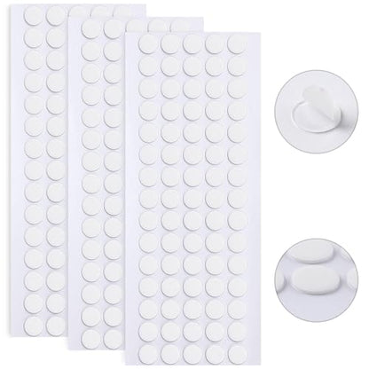 JANYUN 225 Pieces Double Sided Sticky Dot Stickers Removable Round Putty Clear Sticky Tack No Trace Super Sticky Putty Waterproof Small Stickers for Wall Wood Ceramic Metal Plastic (10mm) - size: 0.39" Round