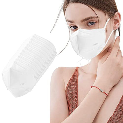 LEMENT 50PCS KN95 Face Mask 5 Layer Breathable with Elastic EarLoops Cup Dust Safety Masks White - color: Adult-50 Pack-white