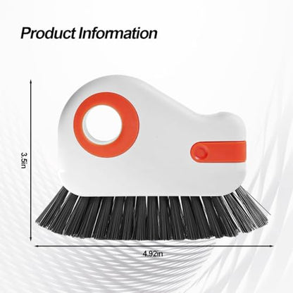 2 in 1 Car Groove Cleaning Brush, Multifunction Vehicle Crevice Cleaner with Hidden Scraper, Automotive Window Seal Sill Sliding Door Track Cleaning Brush, Universal Fit (Orange White) - color: Orange White