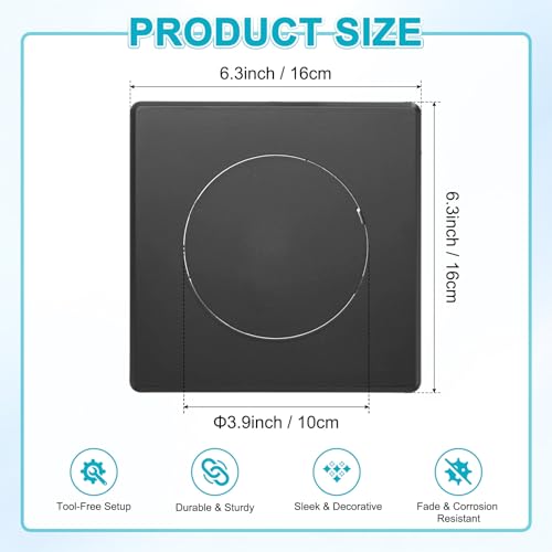 M METERXITY 1-Pack Access Panel for Drywall, 4x4 Inch Plastic Self Adhesive Wall Hole Cover Access Doors for Wiring Cable/Ceiling, Removable Plumbing Wall Panel [Black, Round] - color: Black