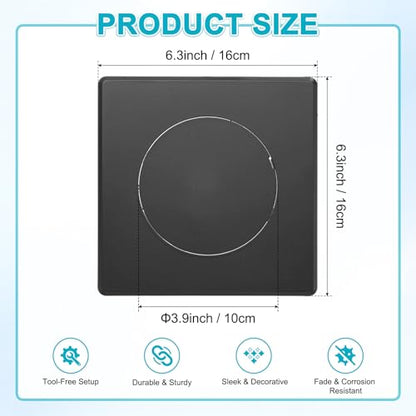 M METERXITY 1-Pack Access Panel for Drywall, 4x4 Inch Plastic Self Adhesive Wall Hole Cover Access Doors for Wiring Cable/Ceiling, Removable Plumbing Wall Panel [Black, Round] - color: Black