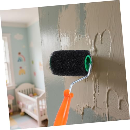 POPETPOP 1 Set Textured Paint Roller Brush Kit Wall Repair Tool with Rollers Holder for Smooth Finishes for Renters Landlords Ergonomic Design Durable Shed Resistant Paint Tools