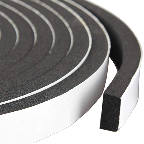 High Density Foam Tape - 1/2" x 1/4" x 13Ft Weatherproof Adhesive Prevent Condensation Heat Resistant Flame Retardant Weather Stripping Easy to Cut & Install & Remove for Car Doors Pipes Windows - color: White, size: 1/2" X 1/4" X 13Ft