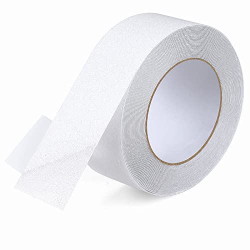 Qingluan Anti Slip Tape Heavy Duty Grip Tape Non Slip Stair Treads Waterproof High Traction Safety Tape for Indoor Outdoor Stairs Steps Floors (Transparent, 2 Inch x 59ft) - color: Transparent, size: 2 Inch x 59ft