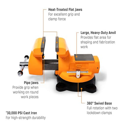 GEARWRENCH 8" Mechanic's Bench Vise with Anvil | GWBVA8 - style: 8"
