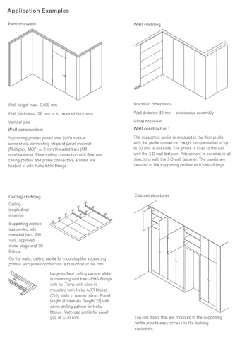 Keku EH Suspension Fittings Panel Frame Components Clips Connectors Bracket Partition Fastener Shelf Support Load Capability 20kg Plastic (20 Pairs) - size: EH