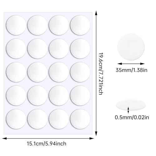 JANYUN 140 Pcs Double Sided Sticky Dots Removable Round Putty Clear Double Sided Tape for Crafts No Trace Sticky Tack Adhesive Tape (35 mm) - size: 1.38" Round