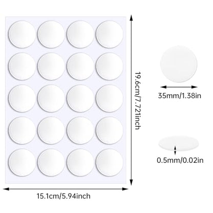 JANYUN 140 Pcs Double Sided Sticky Dots Removable Round Putty Clear Double Sided Tape for Crafts No Trace Sticky Tack Adhesive Tape (35 mm) - size: 1.38" Round