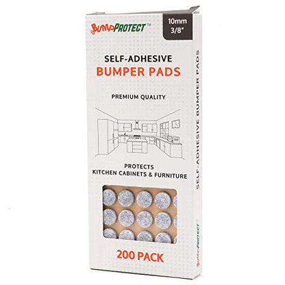 Furniture Felt Pads 3/8" (10mm) Diameter Round 3M Self Adhesive Protects Kitchen Cabinets, Drawers, Desks and Furniture Against Bumps and Scratches 200 Pack - Grey - color: Gray 200 Pack