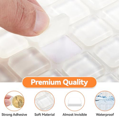 Rubber feet for Cutting Board, Cutting Board Feet Non Slip, 36PCS 4/5 inch Clear Rubber Bumpers Self Adhesive Square - size: Medium Square 36pcs