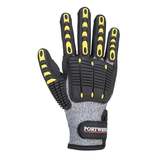 Portwest Anti Impact Cut Resistant Glv Ressistant Safety Work Protection Maximum Abrasion ANSI 105, Medium - size: Medium