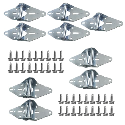 9 Pcs Garage Door Hinges Kits for 7' Height Garage Doors with Galvanized Finish Heavy Duty 14 Gauge Steel Corrosion Protection Suitable for Residential/Light Commercial Garage Door Replacement - size: 7Ft Door