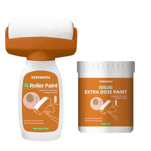 White Paint - for Effortless Cleaning & Pristine Walls,Small Roller Brush Repair Kit,Scratch & Yellowing Fixes, Water-Based, Ideal for Home Aesthetics Upgrade(1000g, White) - style: 2Pack