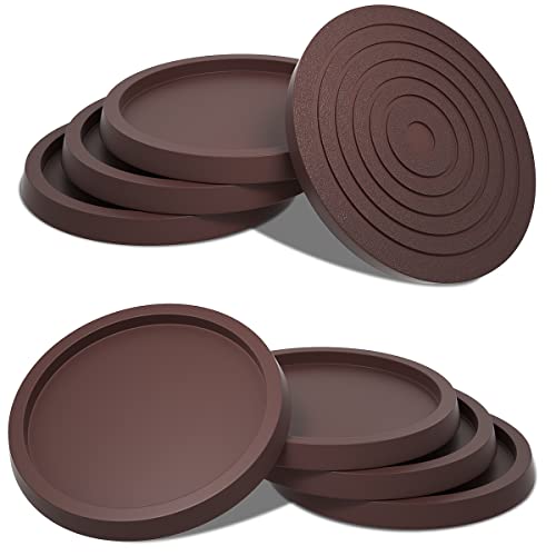Furniture Coasters Non-Slip Bed Leg Pads Round Rubber Anti Sliding Caster Cups for Hardwood Floors Brown 8PCS 2.5inch - size: 2.5in Brown 8Pcs