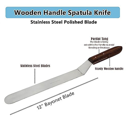 A2Z Scilab Brand Engineering Classic Offset Caulk Tooling Spatula, Stainless Steel (12 Inch Long Offset Blade) - style: 12 Inch Long Offset Blade