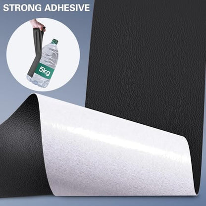Leather Repair Patch 24x54 Inch, Self Adhesive Leather Repair Tape, Large Vinyl Repair Kit for Sofa Couch Furniture Car Seats, Strong Adhesion Waterproof Scratch Resistant Easy Cut (Black) - color: Black