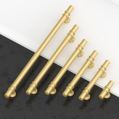 Asidrama 10 Pack 3.75 Inch(96mm) Brushed Gold Kitchen Cabinet Handles, Cabinet Pulls Kitchen Cabinet Hardware Cupboard Handles Drawer Pulls - color: Brushed Gold, size: 3.75" Hole Center, style: 10 Pack