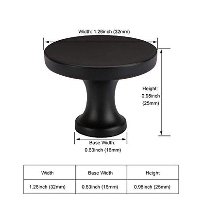 homdiy 30 Pack Matte Black Cabinet Knobs, Solid Round Drawer Knobs, Modern Kitchen Cabinet Hardware for Bedroom Dresser, Cupboard, Drawers - color: Black, size: 30 Pack