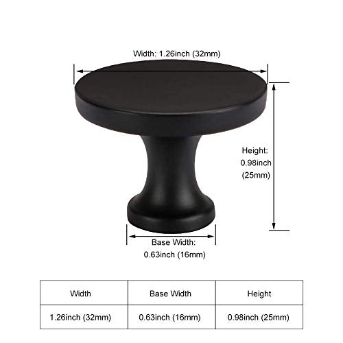 homdiy 40 Pack Matte Black Cabinet Knobs, Solid Round Drawer Knobs, Modern Kitchen Cabinet Hardware for Bedroom Dresser, Cupboard, Drawers - color: Black, size: 40 Pack
