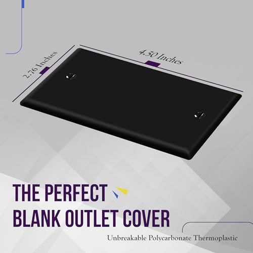 ENERLITES Blank Device Wall Plate, Gloss Finish, Standard Size 1-Gang 4.50" x 2.76", Polycarbonate Thermoplastic, 8801-BK, Black - color: Black, size: With Screws