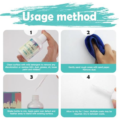 Touch up Paint, Matte White Finish, for Cabinets, 1.76 Fl OZ Multi Surface Touch Up Paint Pen for Scratch Repair for Wall, Door, Wood, Furniture, Interior and Exterior House Paint (Matte White)