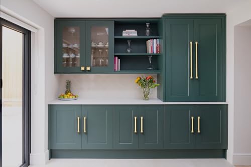 9BUILD 6 Pack 5 Inch Gold Cabinet Handles - Kitchen Hardware Pulls for Cabinets - color: Gold, size: 5"/128MM Hole Center, style: 6 Pack