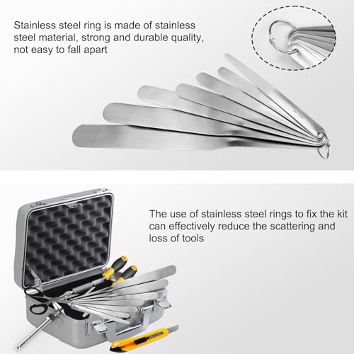 958-G01 Caulking Spatula Set, Multi-Purpose Caulking Tooling 7-Piece, Stainless Steel Circular Fixed Caulking Knife Set, Widths from 3/8” to 1-1/2”, Easy to Handle Spatula Set